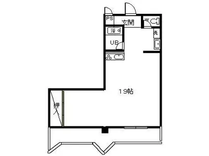 サンケイマンション南(1SLDK/2階)の間取り写真