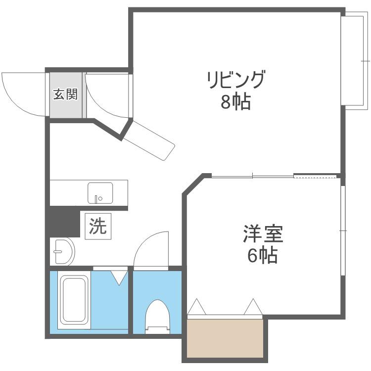 シャネルホームひばりヶ丘(1DK/4階)の間取り写真