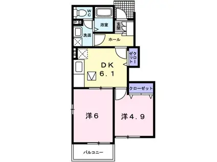 グリーンハイツIKEDA A・B・C(2DK/1階)の間取り写真