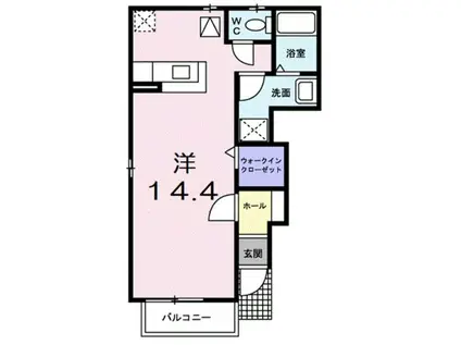 フル タイドKI(ワンルーム/1階)の間取り写真