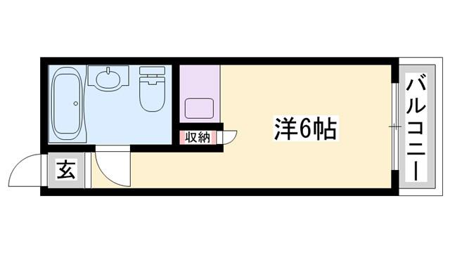 中岡ハイツ(ワンルーム/1階)の間取り写真