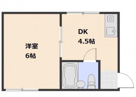 ログポース(1DK/5階)の間取り写真