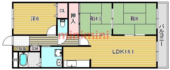 クオレグランデ(3LDK/2階)の間取り写真
