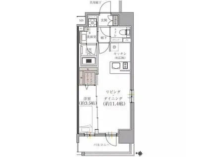 TENAS丸の内(1LDK/7階)の間取り写真