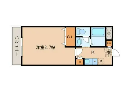 エスパシオ川内(1K/3階)の間取り写真