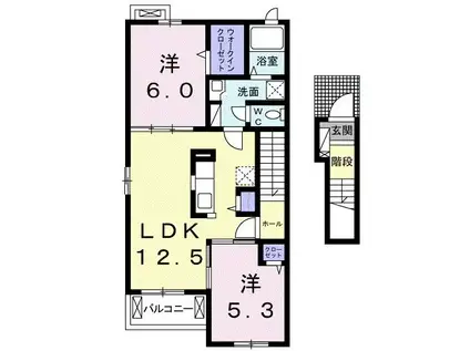 メゾンハーモニーIII(2LDK/2階)の間取り写真