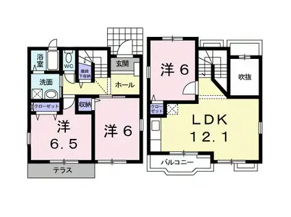 シャトレ(3LDK/1階)の間取り写真