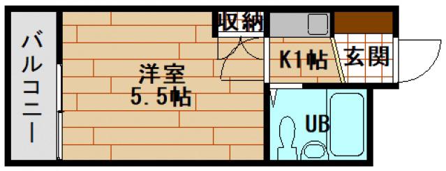 サンパーク古江(1K/3階)の間取り写真