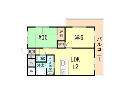 クリアコート伊丹(2LDK/3階)の間取り写真