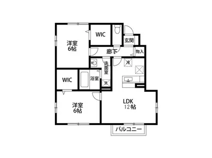 サニーハウス(2LDK/1階)の間取り写真