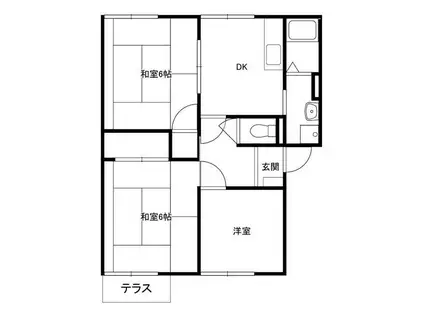 メゾンKT(3DK/1階)の間取り写真