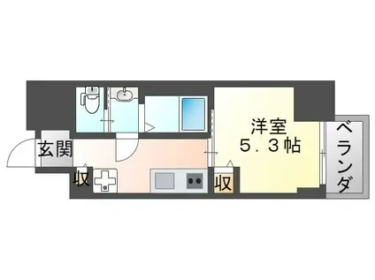 フォーリアライズ昭和南通I(1K/5階)の間取り写真