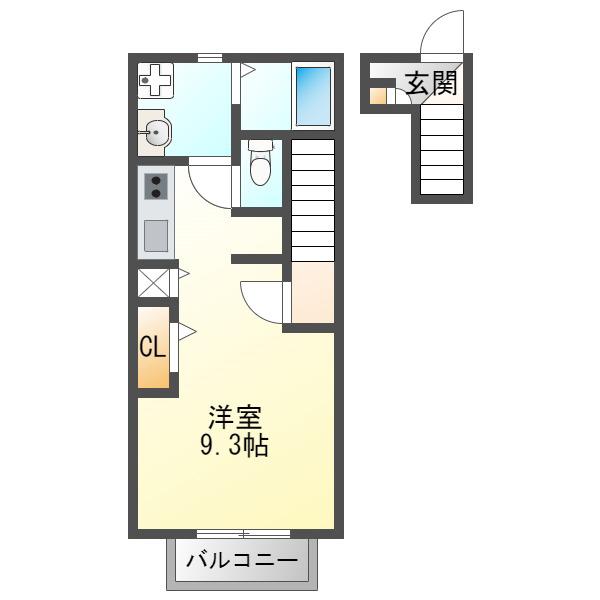 ブレーブMS(1K/2階)の間取り写真