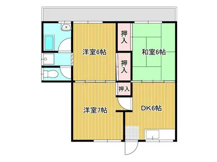 コーポゆう(3DK/1階)の間取り写真