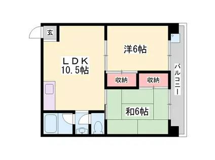 リノグランベル姫路(2LDK/4階)の間取り写真