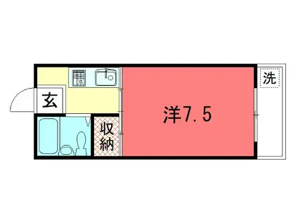 大光ビル(1K/4階)の間取り写真