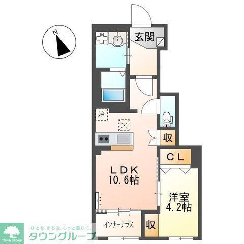 グランプラム本町(1LDK/1階)の間取り写真