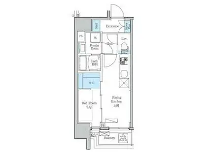 デュオフラッツ鶴舞(1DK/5階)の間取り写真