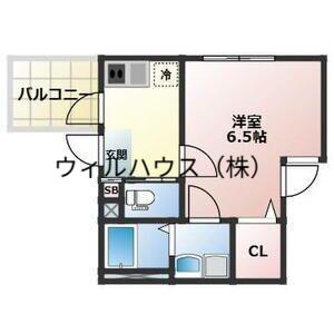 ALEGRIA津久野サウス(1K/3階)の間取り写真