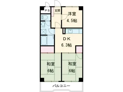 ゼファー銀座(3DK/8階)の間取り写真