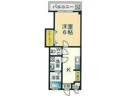 第一栗原マンション(ワンルーム/1階)の間取り写真