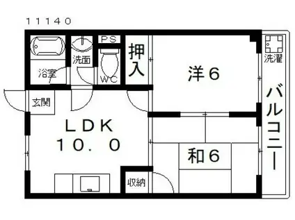 和泉マンション第3(2LDK/2階)の間取り写真
