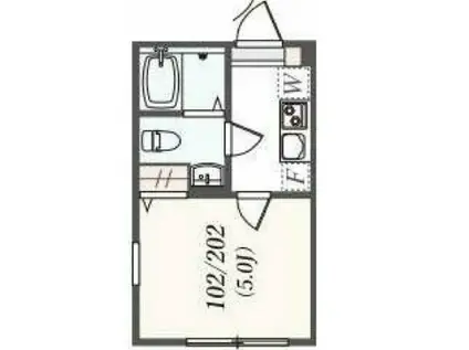 アザーレ・ソラ読売ランド前(1K/2階)の間取り写真