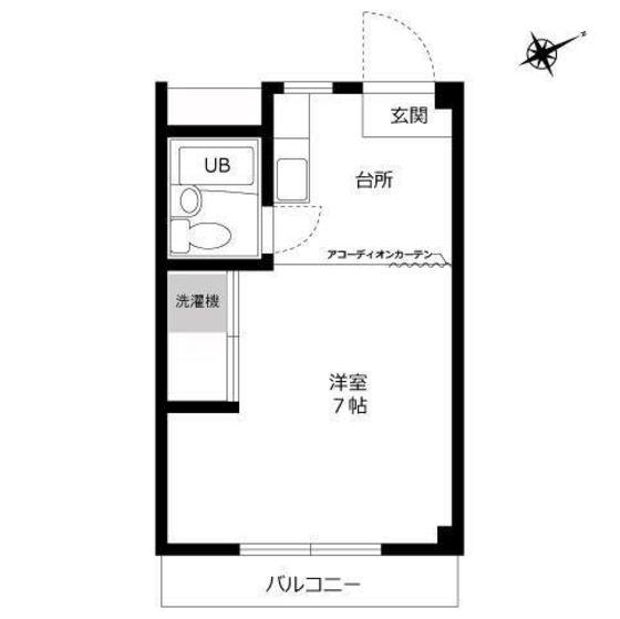 ホワイトメゾン学南1棟(1K/1階)の間取り写真