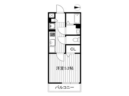 IXO白子(1K/1階)の間取り写真