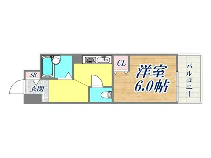 PANBROSⅤ(1K/6階)の間取り写真