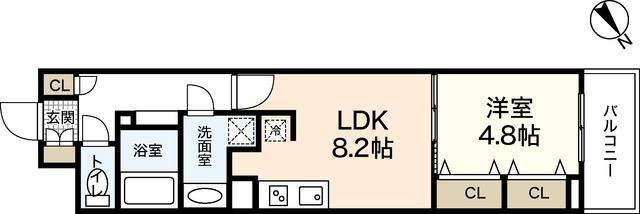 PARKSIDE YOSHIDA(1LDK/2階)の間取り写真