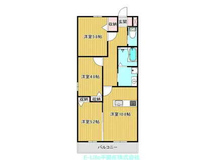 MAISON DE K I・II・III(3LDK/2階)の間取り写真