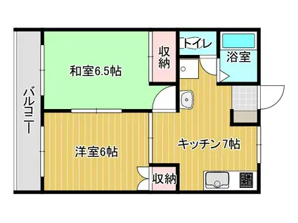 レジデンススズキ(2DK/1階)の間取り写真