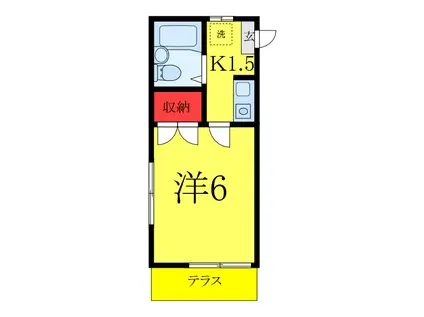 サンハイツA SHIBUYA(1K/1階)の間取り写真