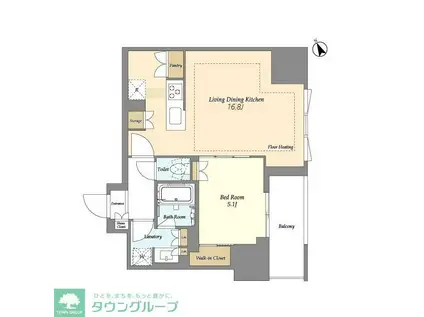 オアーゼ日暮里レジデンス(1LDK/3階)の間取り写真