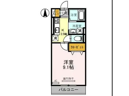 ルミナスハイム(1K/1階)の間取り写真