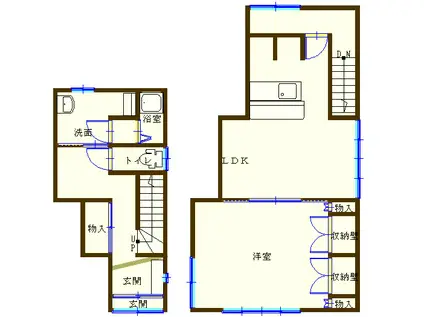 M.S浪館前田(1LDK/1階)の間取り写真