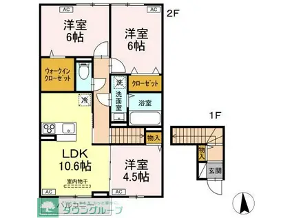 ガーネット I(3LDK/2階)の間取り写真