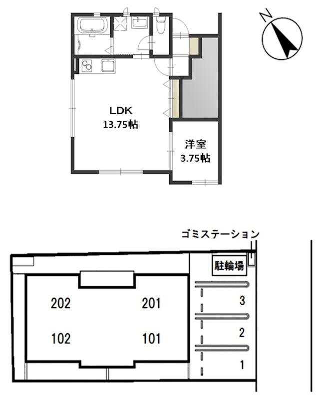CITY GRANDE(1LDK/1階)の間取り写真