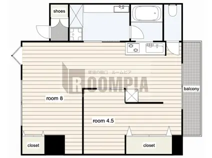 コーポレーションT&T A棟(1LDK/3階)の間取り写真
