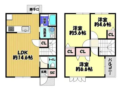 GRAND NORD 2(3LDK/1階)の間取り写真