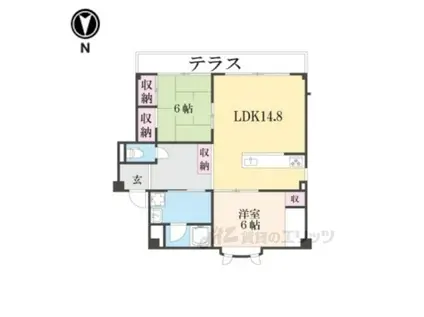 フォレストヒルズ打木谷2(2LDK/1階)の間取り写真