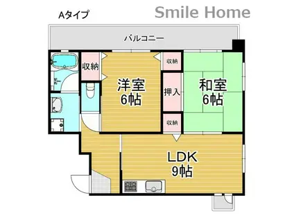 リーデルフェリア住之江(2LDK/3階)の間取り写真