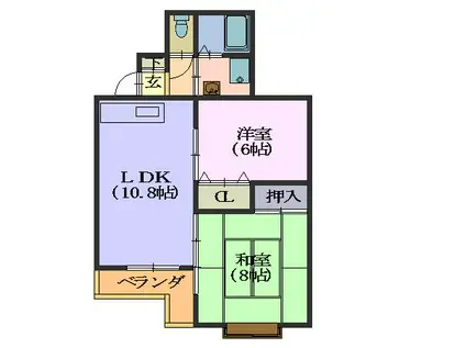 カーサラフィーネ(2LDK/2階)の間取り写真