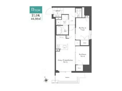 ザ・ゲートハウス浅草雷門(2LDK/5階)の間取り写真