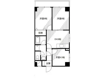 ロイヤルエクセレント学芸大(3DK/6階)の間取り写真