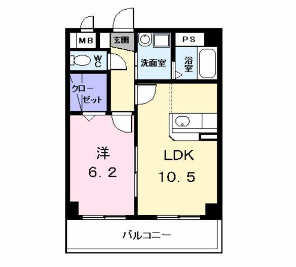 サンシャインタナカ(1LDK/4階)の間取り写真