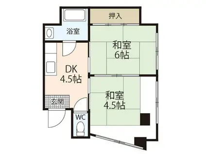 水野ビル(1LDK/4階)の間取り写真