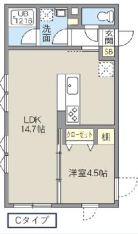 レピュア池袋本町レジデンス(1LDK/4階)の間取り写真