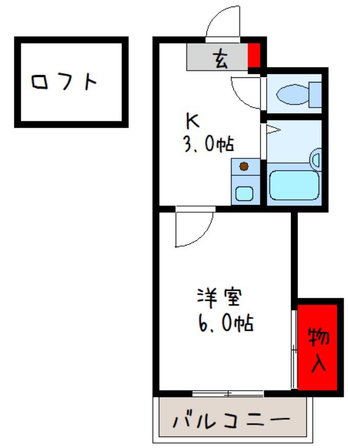 ウインライフ山本(1K/3階)の間取り写真